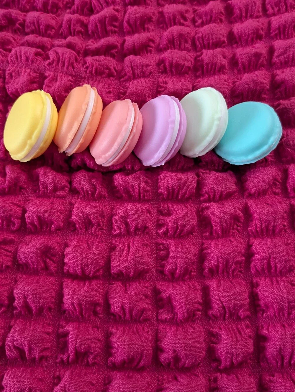Six Mini Macaron Shaped Jewelry Storage Box Plastic